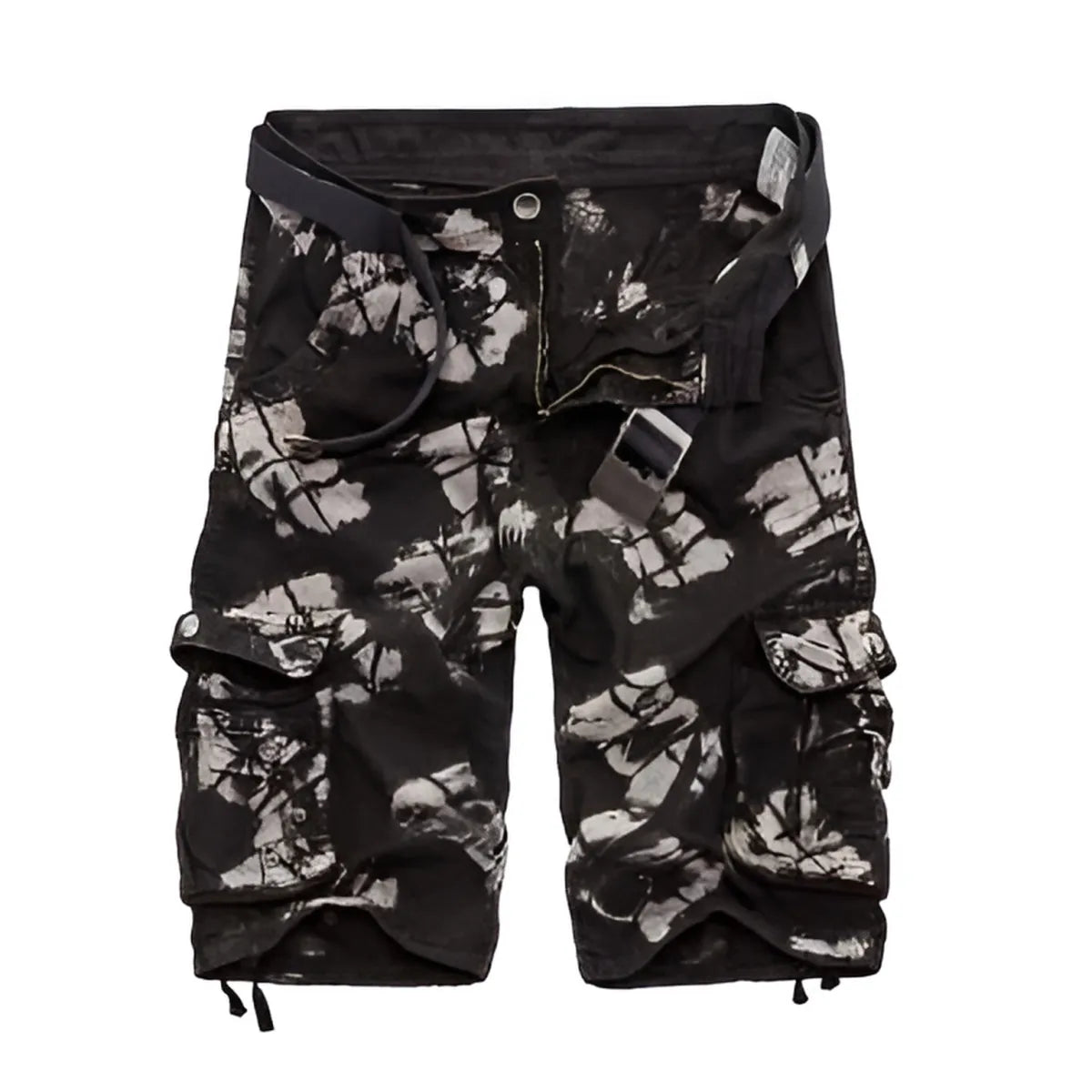 Military Camouflage Denim Cargo Shorts Strap from Kawaii Stop