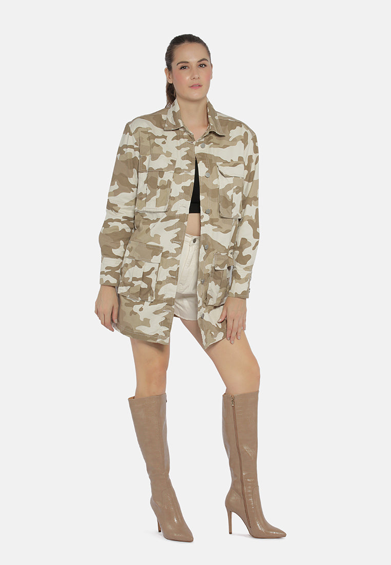 Camouflage Print Shacket from London Rag International