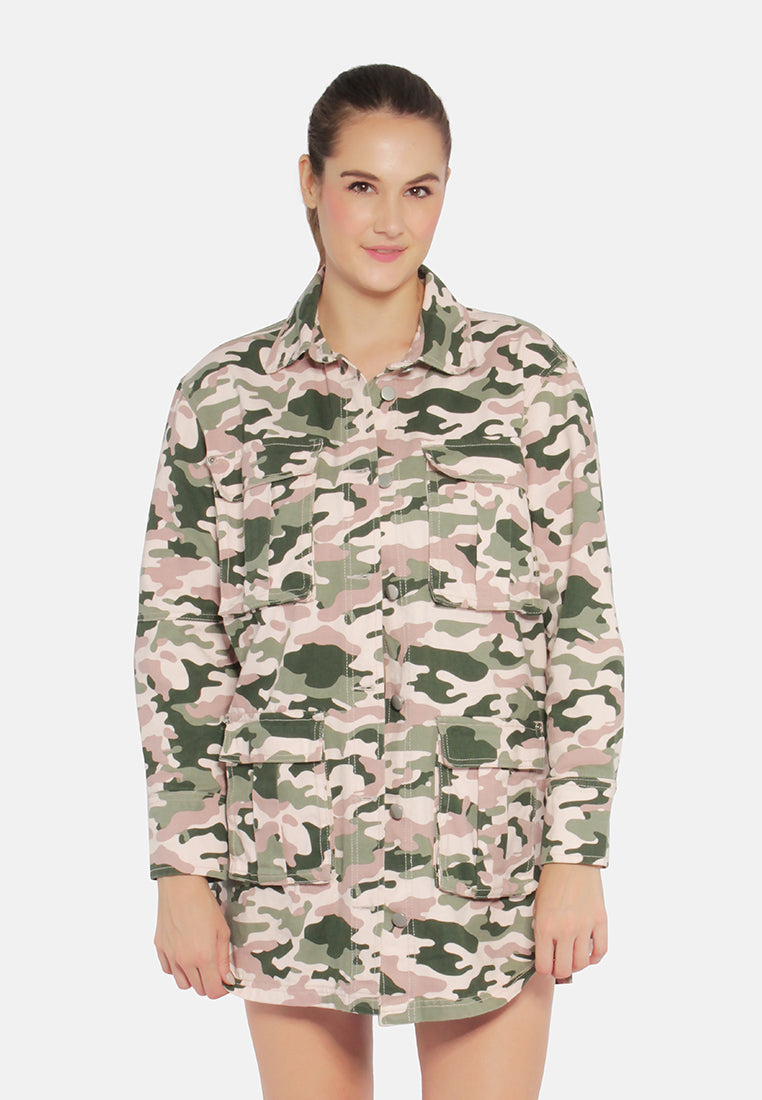 Camouflage Print Shacket from London Rag International