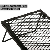 Portable Heavy Duty Folding Steel Campfire Grill Grate for Outdoor Cooking, Black From Redcamp