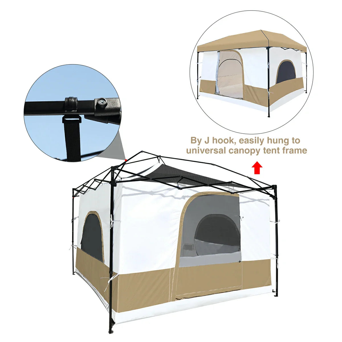 Camping Cube 10'x10' Tent for Pop Up Canopy (Canopy & Frame NOT Included) From Redcamp