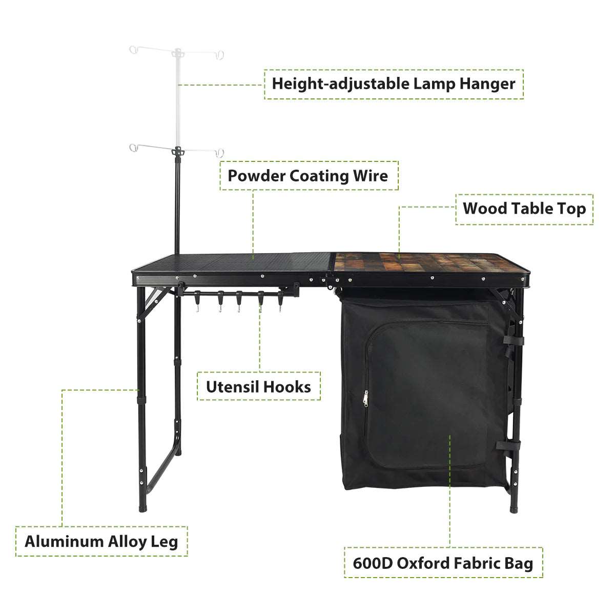 Portable Camping Kitchen Table with Storage Organizer for Outdoor From Redcamp