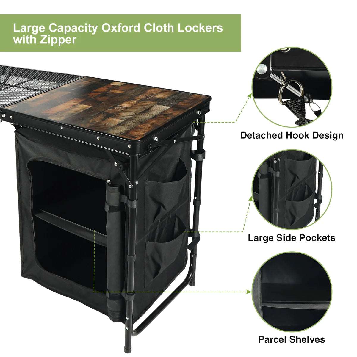 Portable Camping Kitchen Table with Storage Organizer for Outdoor From Redcamp