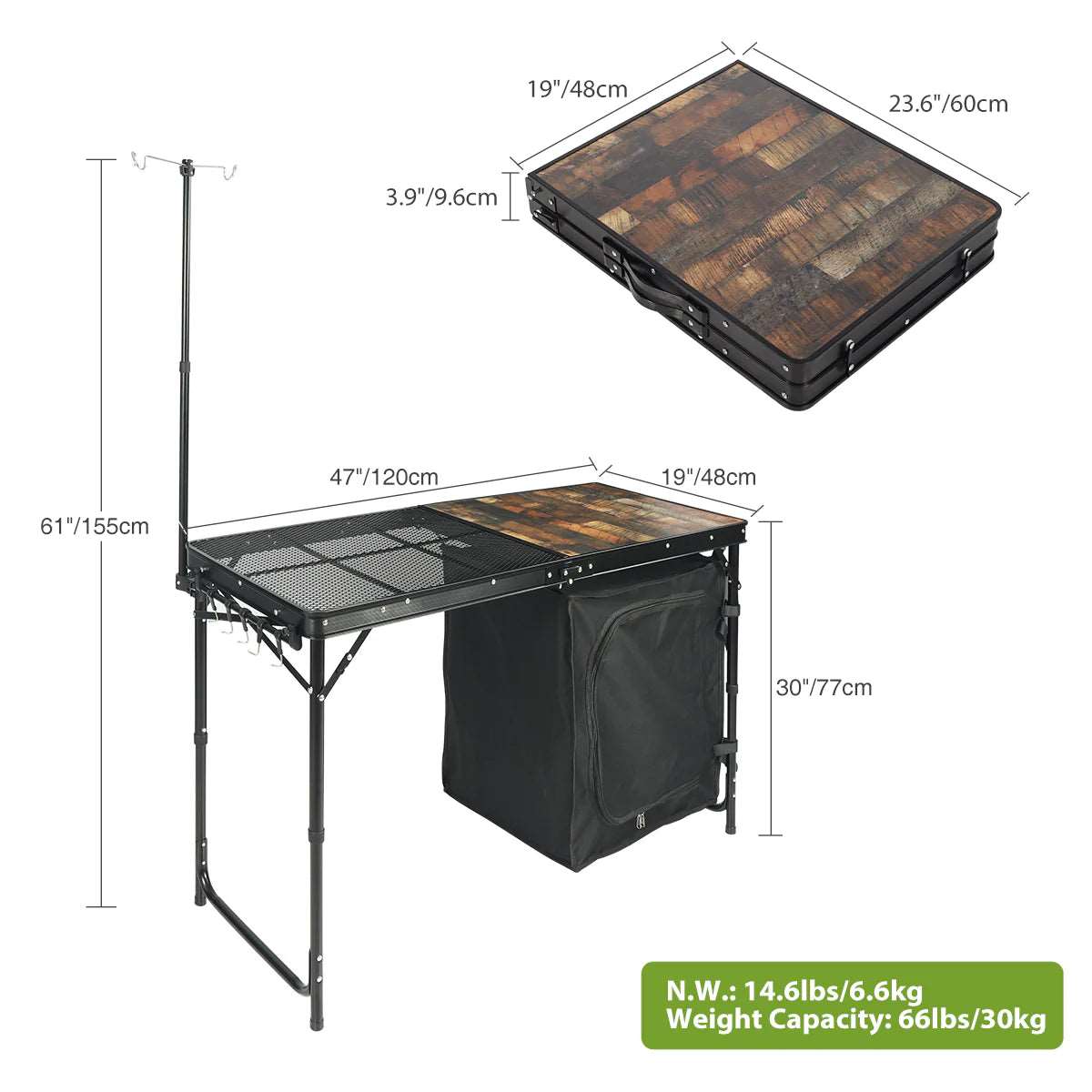Portable Camping Kitchen Table with Storage Organizer for Outdoor From Redcamp