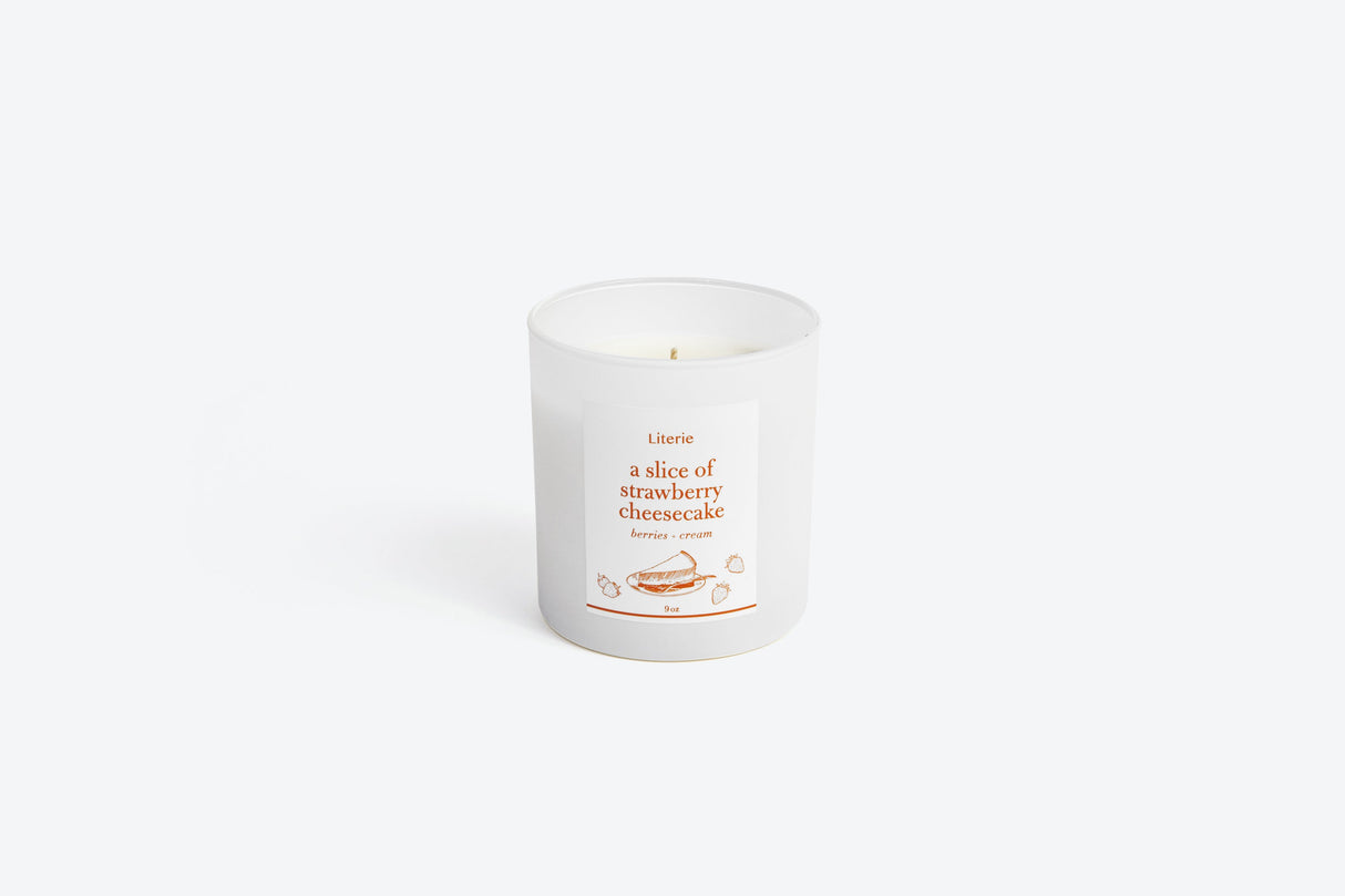 A Slice of Strawberry Cheesecake from Literie Candles