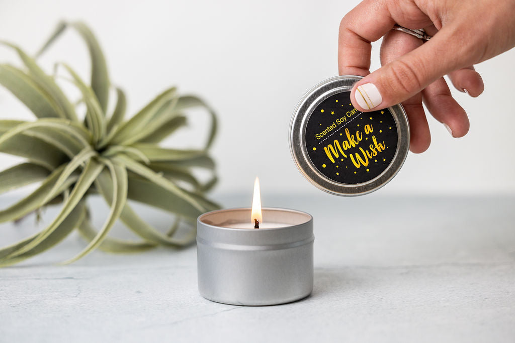 Trio of Tin Soy Candle - Scented with Bergamot and Lavender Essential oils from Lizush