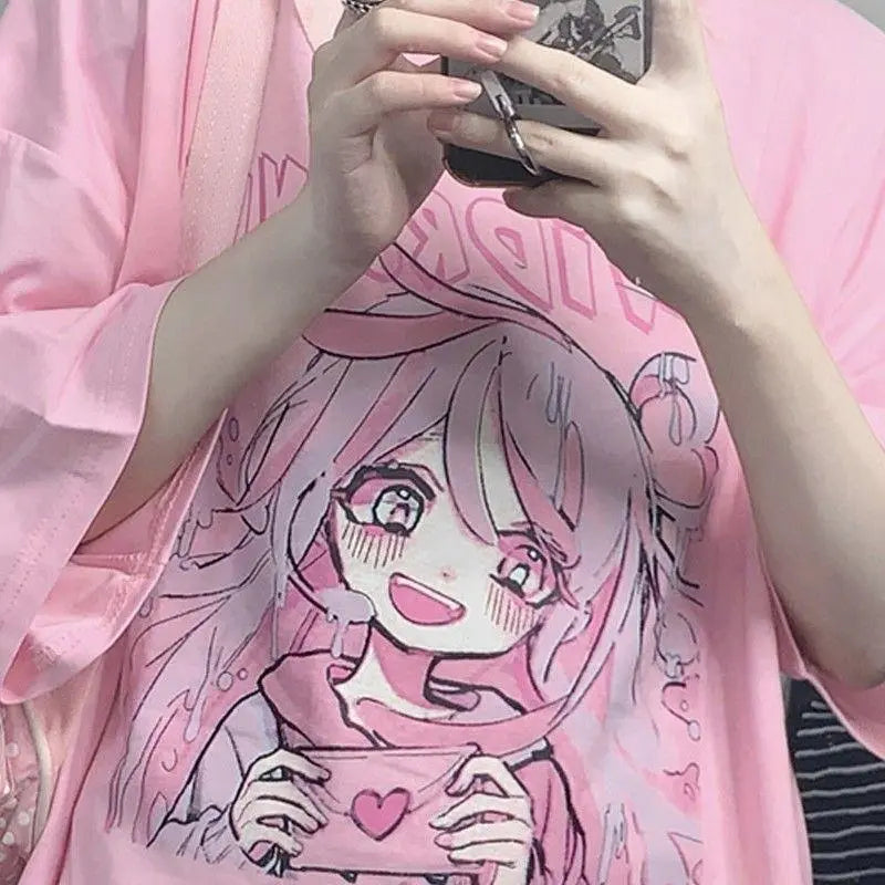 Candy Blush Anime Tee – Sweetheart Manga T-Shirt From Kawaii Stop
