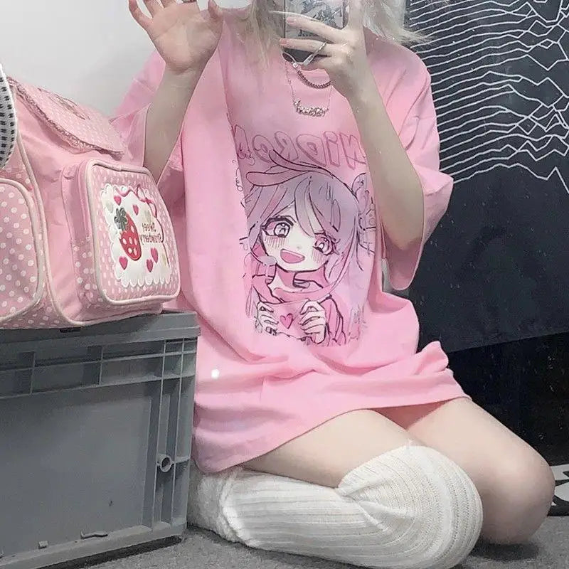 Candy Blush Anime Tee – Sweetheart Manga T-Shirt From Kawaii Stop