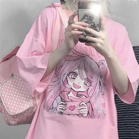 Candy Blush Anime Tee – Sweetheart Manga T-Shirt From Kawaii Stop
