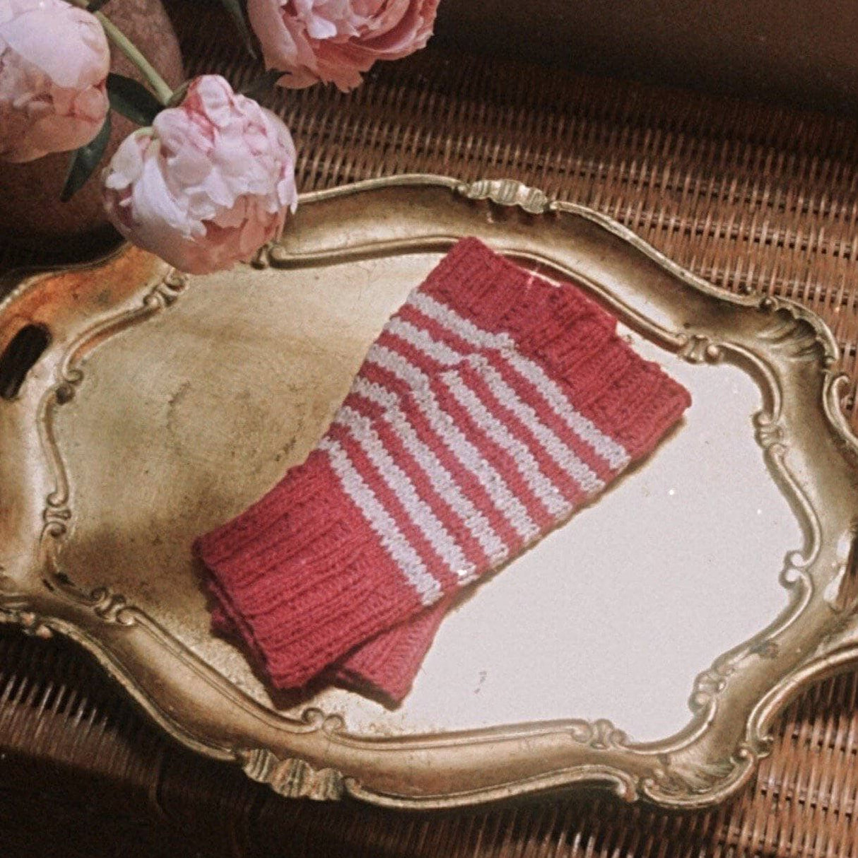 Candy Stripe Fingerless Mitts Knitting Pattern from Darn Good Yarn