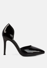 Candy Cane Patent Faux Leather High Heel Pumps from London Rag International