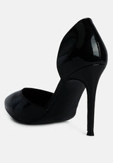 Candy Cane Patent Faux Leather High Heel Pumps from London Rag International