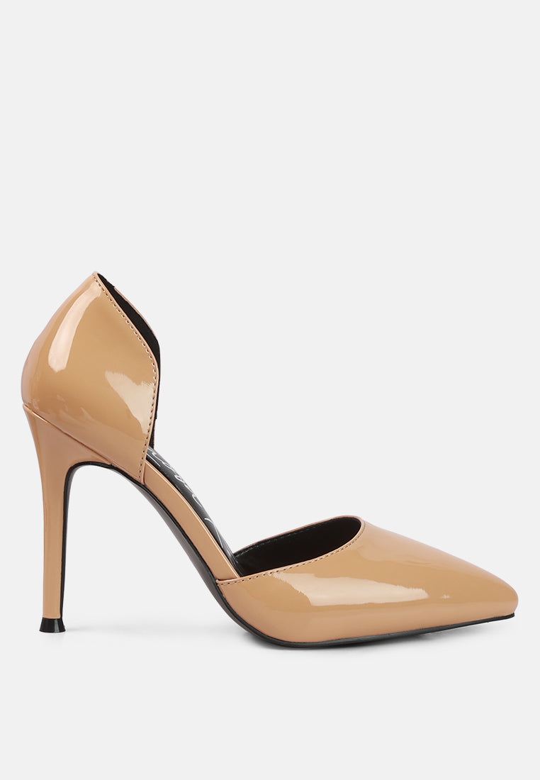 Candy Cane Patent Faux Leather High Heel Pumps from London Rag International