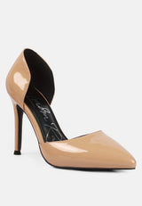 Candy Cane Patent Faux Leather High Heel Pumps from London Rag International