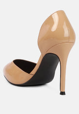 Candy Cane Patent Faux Leather High Heel Pumps from London Rag International