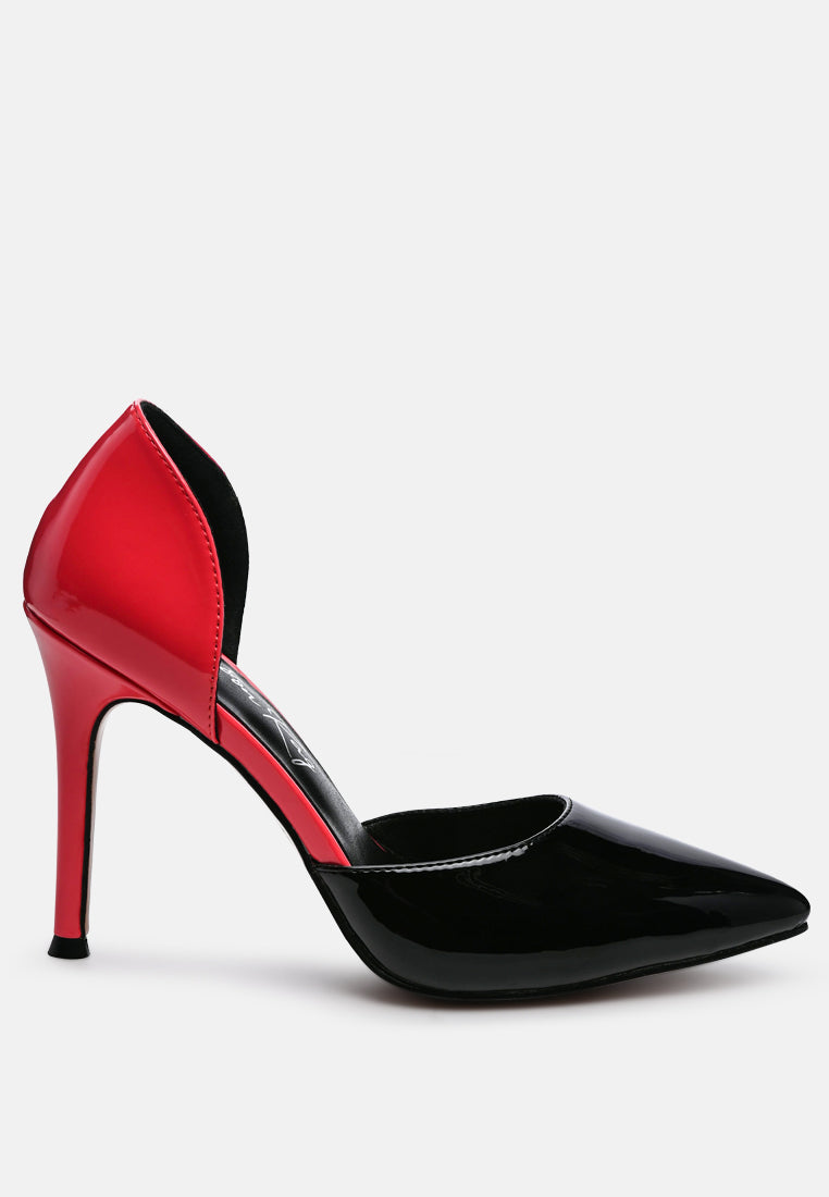 Candy Cane Patent Faux Leather High Heel Pumps from London Rag International