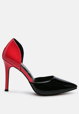 Candy Cane Patent Faux Leather High Heel Pumps from London Rag International