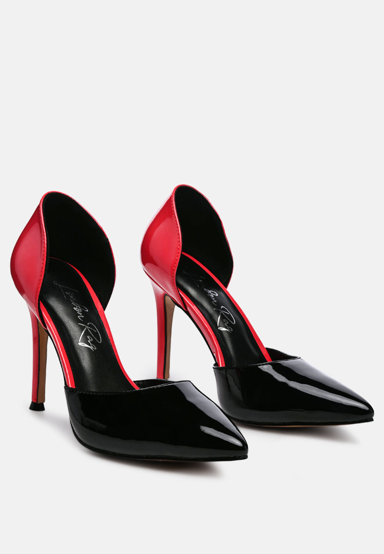 Candy Cane Patent Faux Leather High Heel Pumps from London Rag International