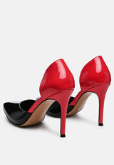 Candy Cane Patent Faux Leather High Heel Pumps from London Rag International