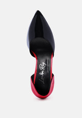 Candy Cane Patent Faux Leather High Heel Pumps from London Rag International