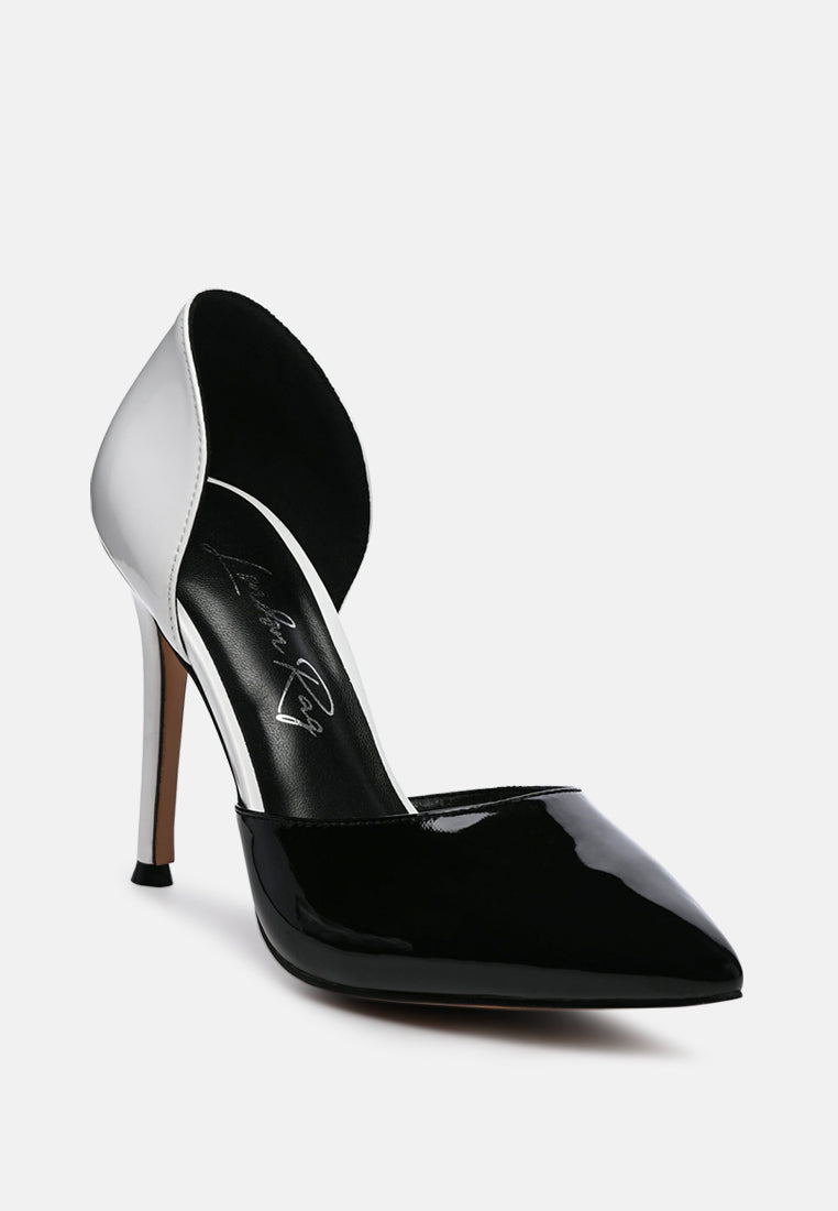 Candy Cane Patent Faux Leather High Heel Pumps from London Rag International