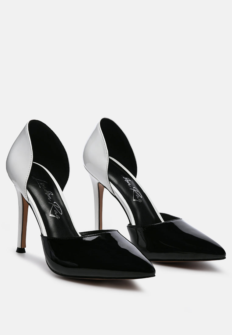 Candy Cane Patent Faux Leather High Heel Pumps from London Rag International