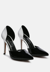 Candy Cane Patent Faux Leather High Heel Pumps from London Rag International