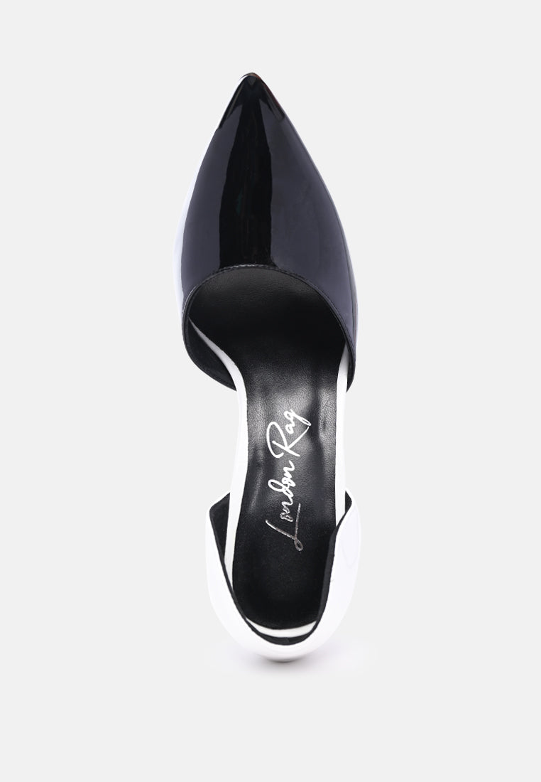Candy Cane Patent Faux Leather High Heel Pumps from London Rag International