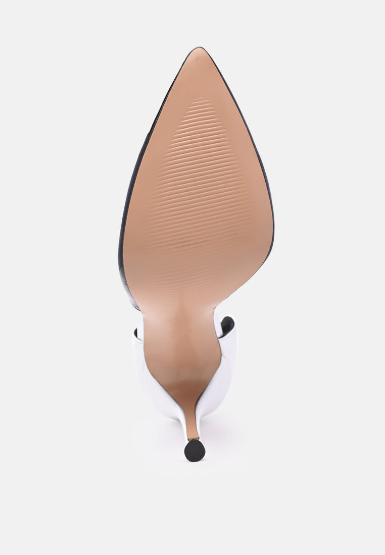 Candy Cane Patent Faux Leather High Heel Pumps from London Rag International