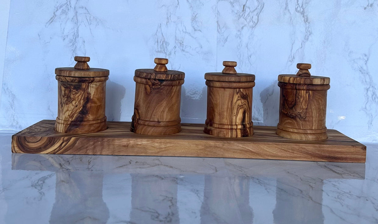 Olive Wood Canister Set from Choixe