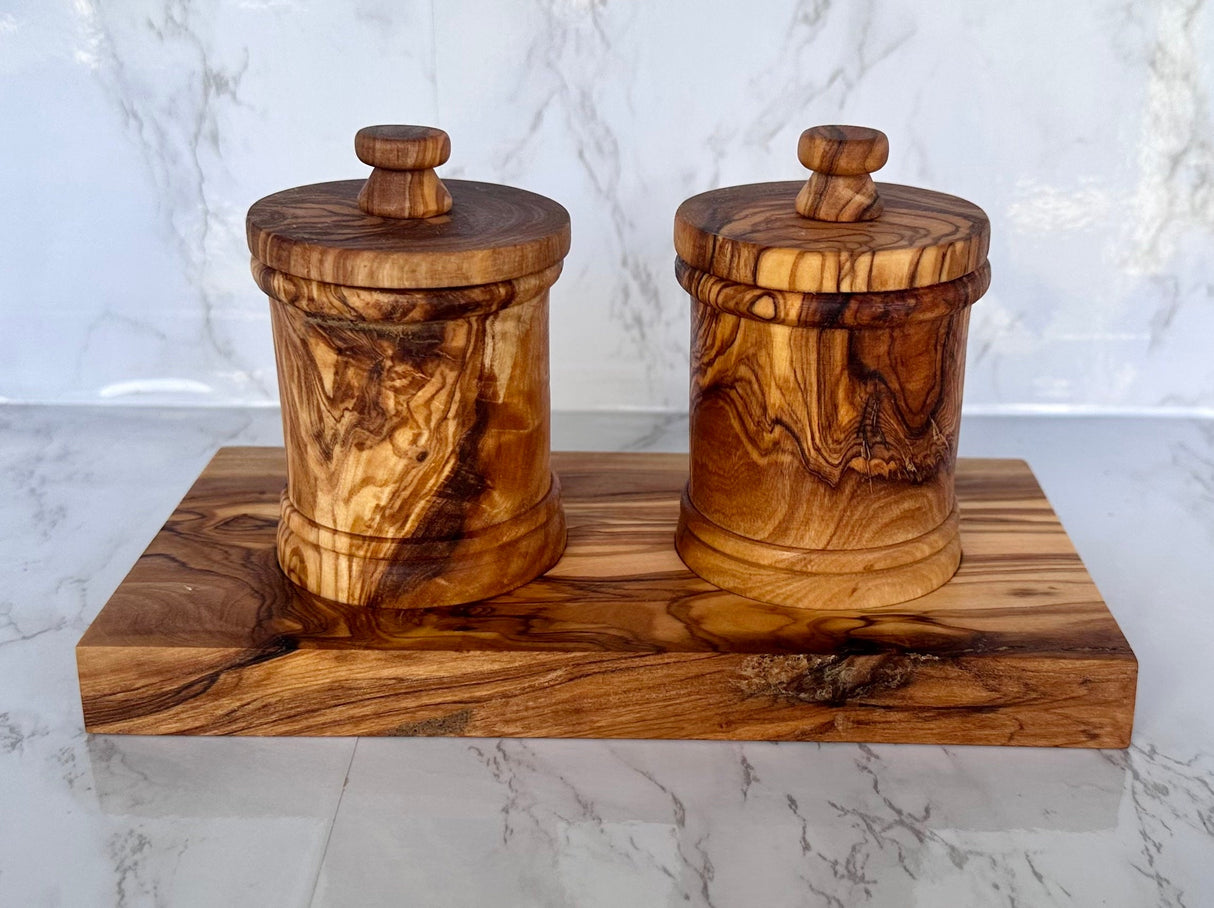 Olive Wood Canister Set from Choixe