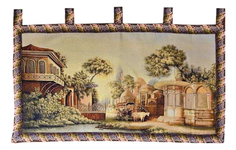 Tache Tapestry Middle Eastern Golden Palace Landscape Wall Hanging Art Mural 27 x 49 (351) from Tache Home Fashion