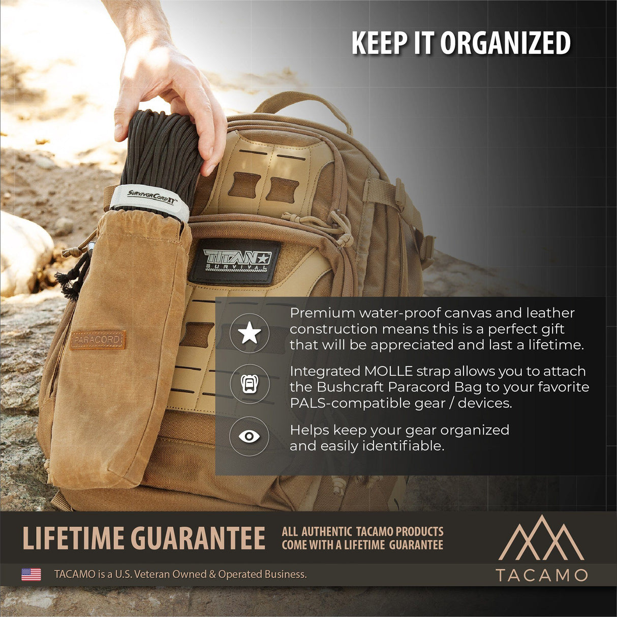 Canvas Bushcraft Bag for Paracord from TITAN Survival