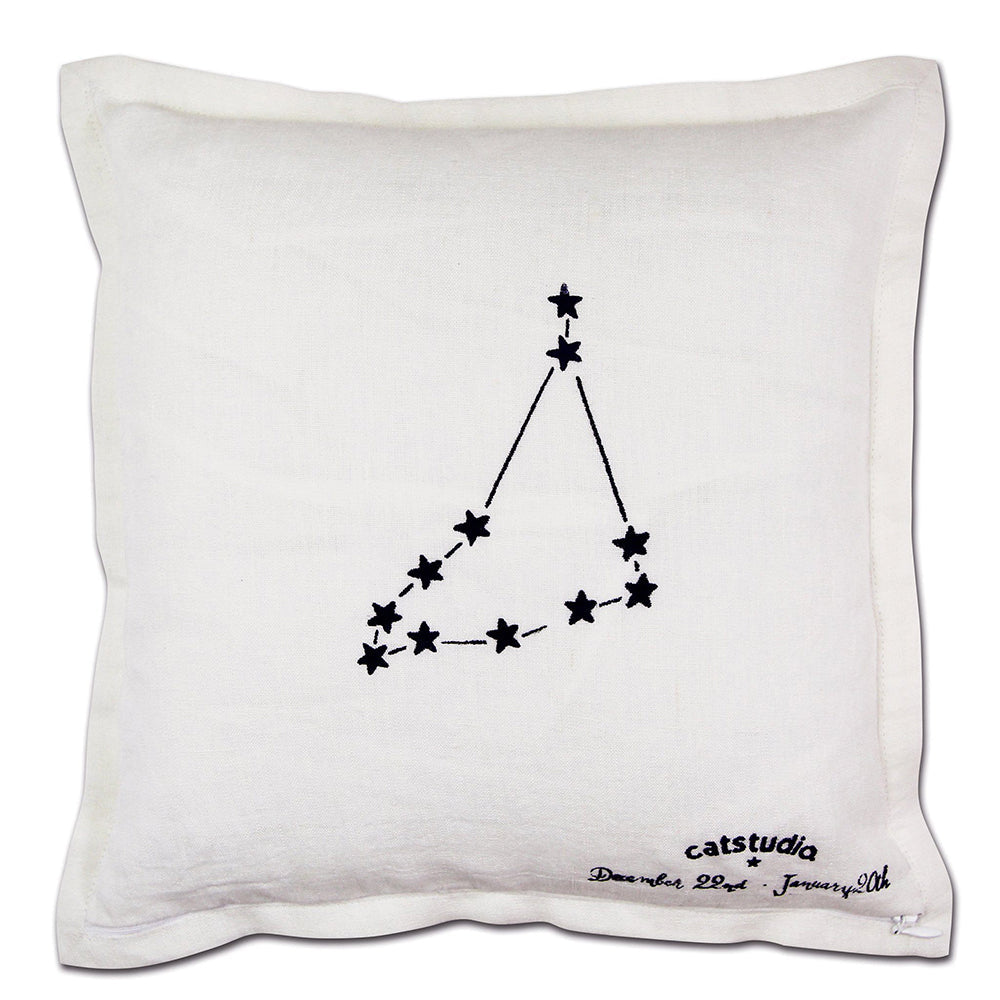 Capricorn Astrology Hand-Embroidered Pillow by Cat Studio from Quirks!
