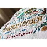 Capricorn Astrology Hand-Embroidered Pillow by Cat Studio from Quirks!
