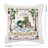 Capricorn Astrology Hand-Embroidered Pillow by Cat Studio from Quirks!