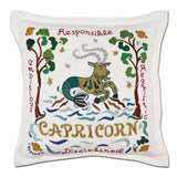 Capricorn Astrology Hand-Embroidered Pillow by Cat Studio from Quirks!