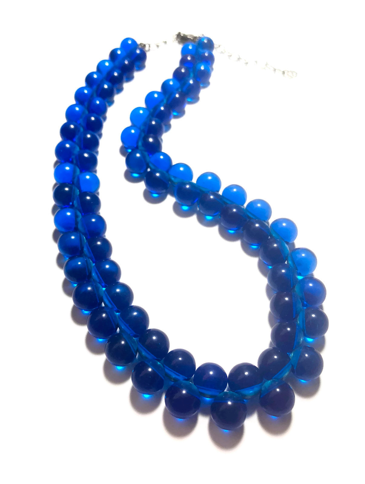 Aqua Blue Button Beaded Marco Necklace from Leetie Lovendale