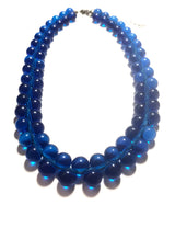 Aqua Blue Button Beaded Marco Necklace from Leetie Lovendale