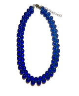 Aqua Blue Button Beaded Marco Necklace from Leetie Lovendale