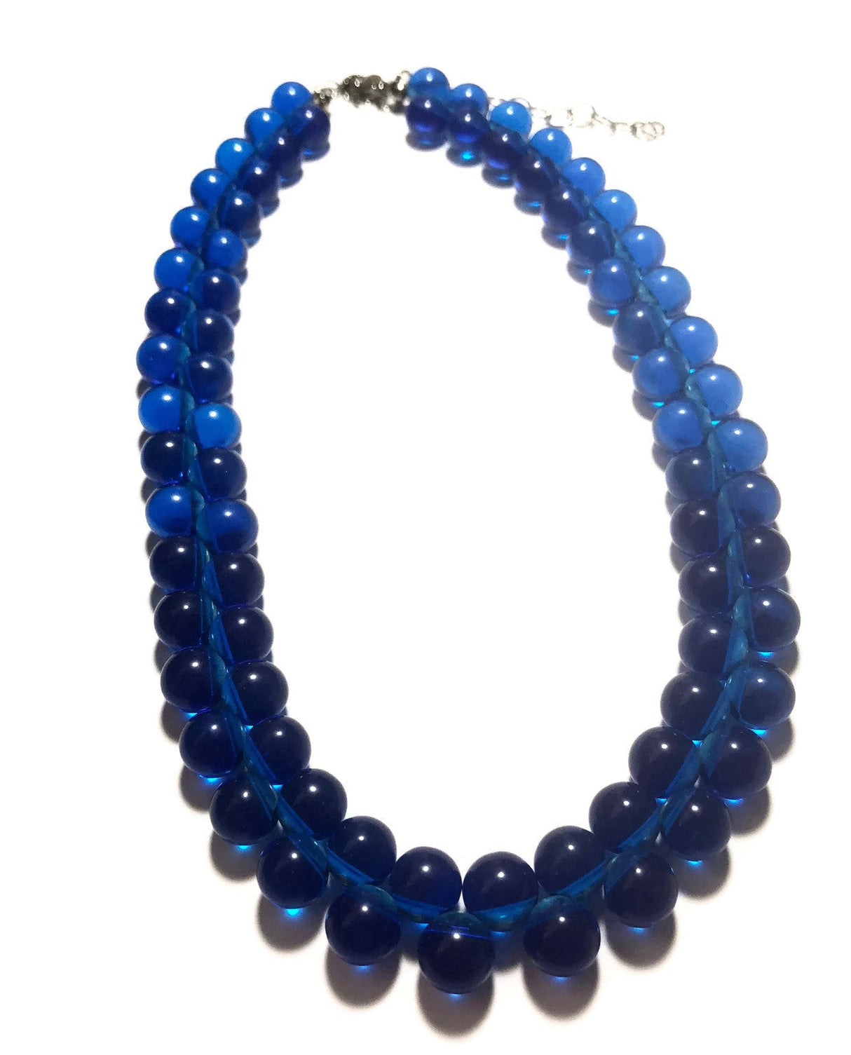 Aqua Blue Button Beaded Marco Necklace from Leetie Lovendale