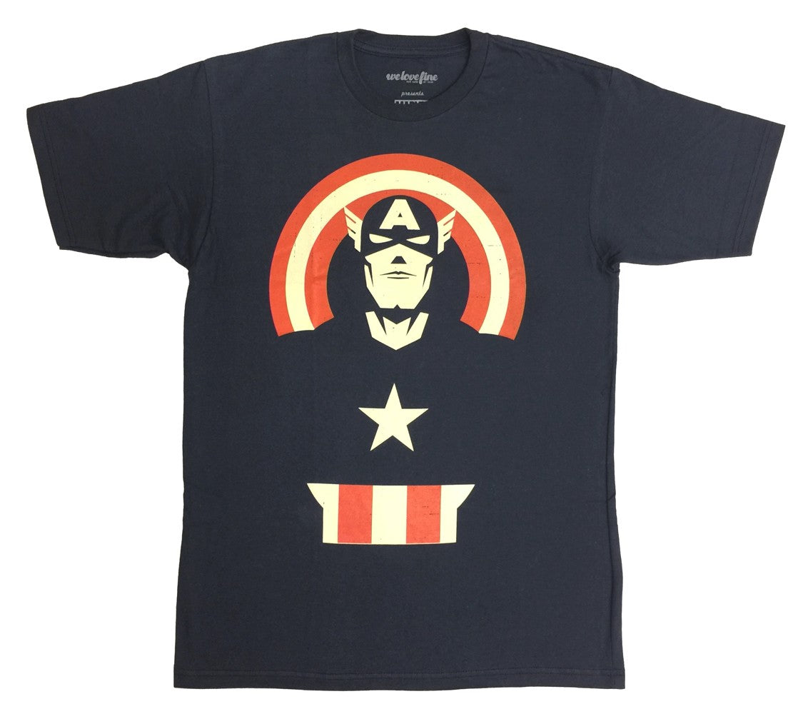 Captain America Minimal Marvel Comics Adult T-Shirt From Your Favorite T Shirts