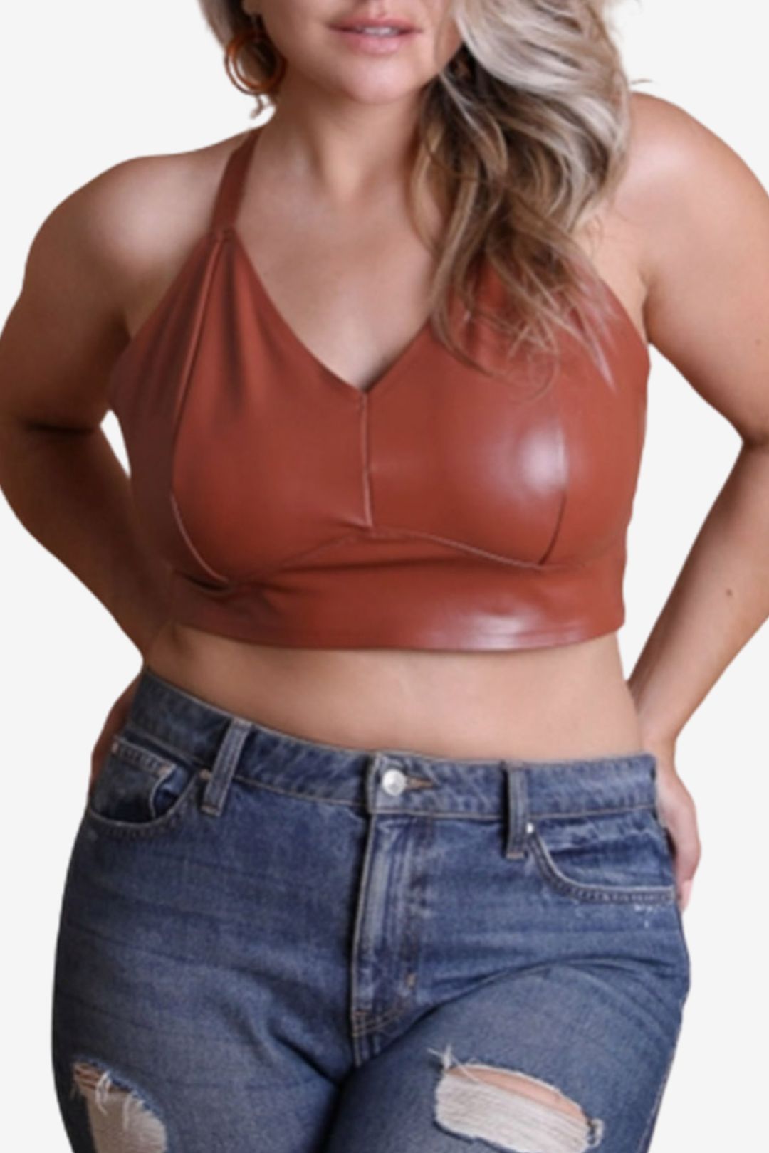 Nude Shade Faux Leather Bralette from Naked Rebellion