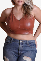 Nude Shade Faux Leather Bralette from Naked Rebellion