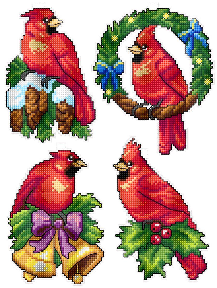 Cardinals 106CS Counted Cross-Stitch Kit From Wizardi