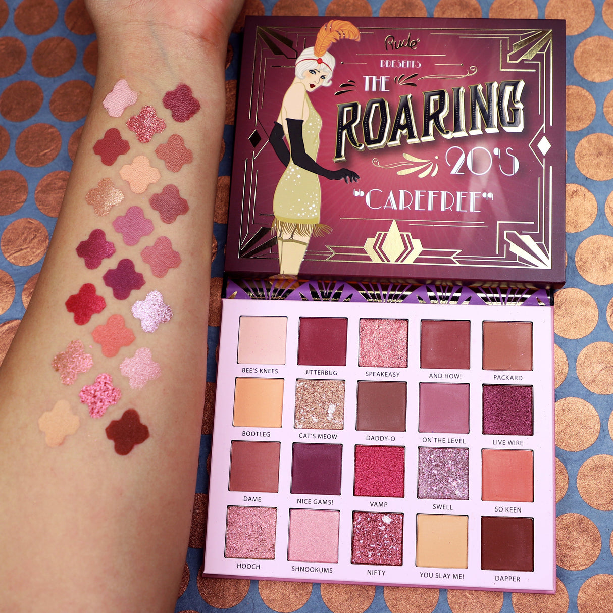 The Roaring 20's Eyeshadow Palette Display Set A, 24pcs from Rude Cosmetics