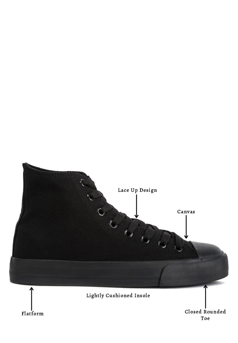 Carew Solid Canvas High Top Sneakers from London Rag International