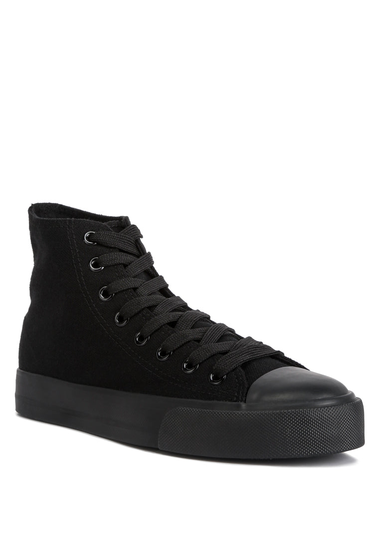Carew Solid Canvas High Top Sneakers from London Rag International