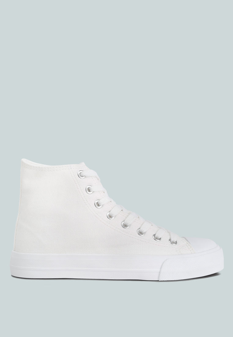 Carew Solid Canvas High Top Sneakers from London Rag International