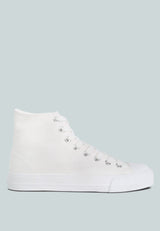 Carew Solid Canvas High Top Sneakers from London Rag International